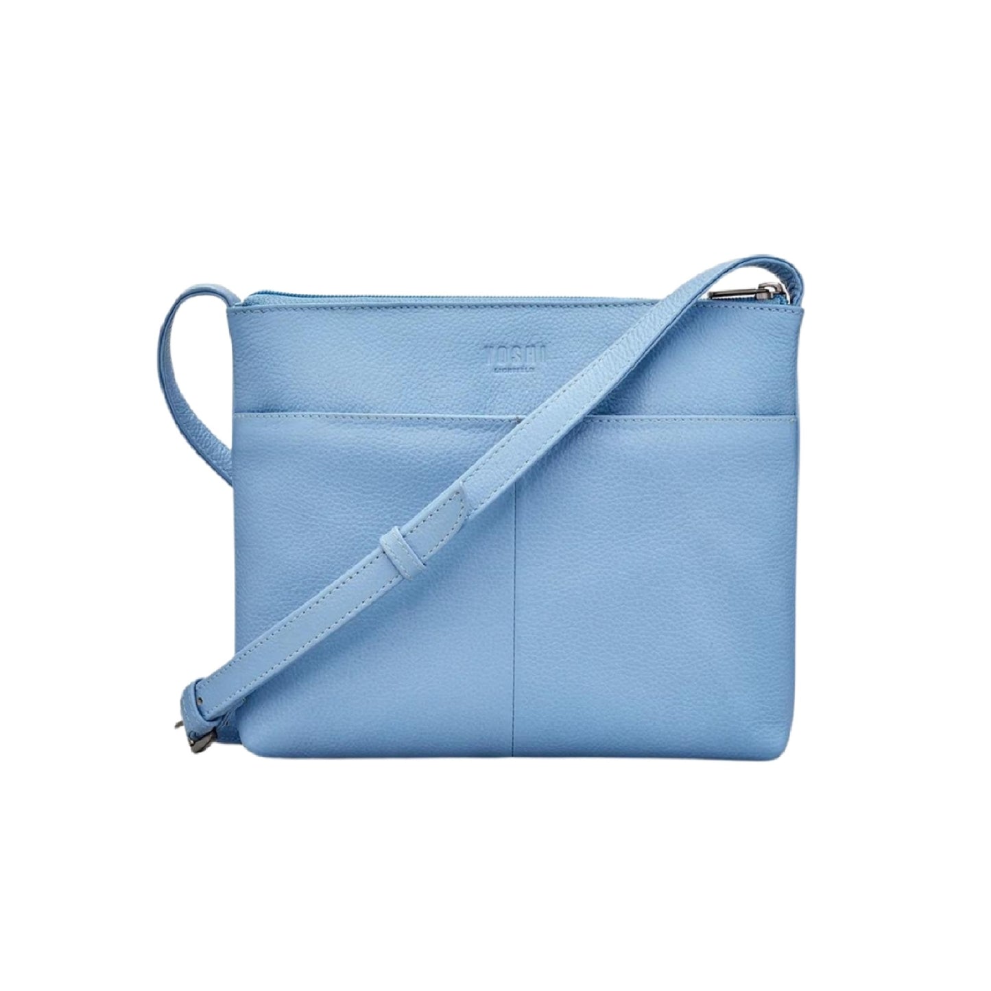 Bee Happy Leather Crossbody Bag - Blue