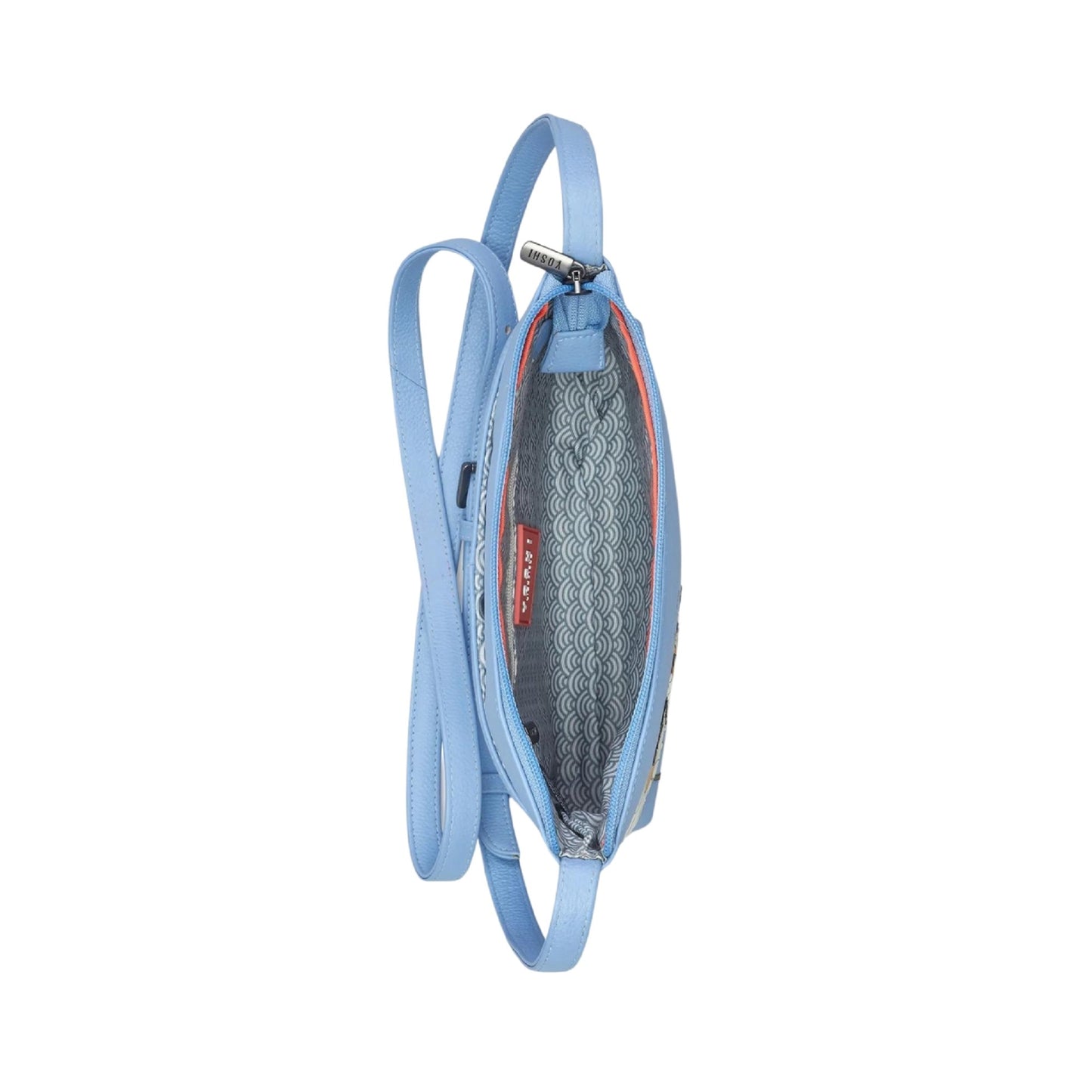 Bee Happy Leather Crossbody Bag - Blue