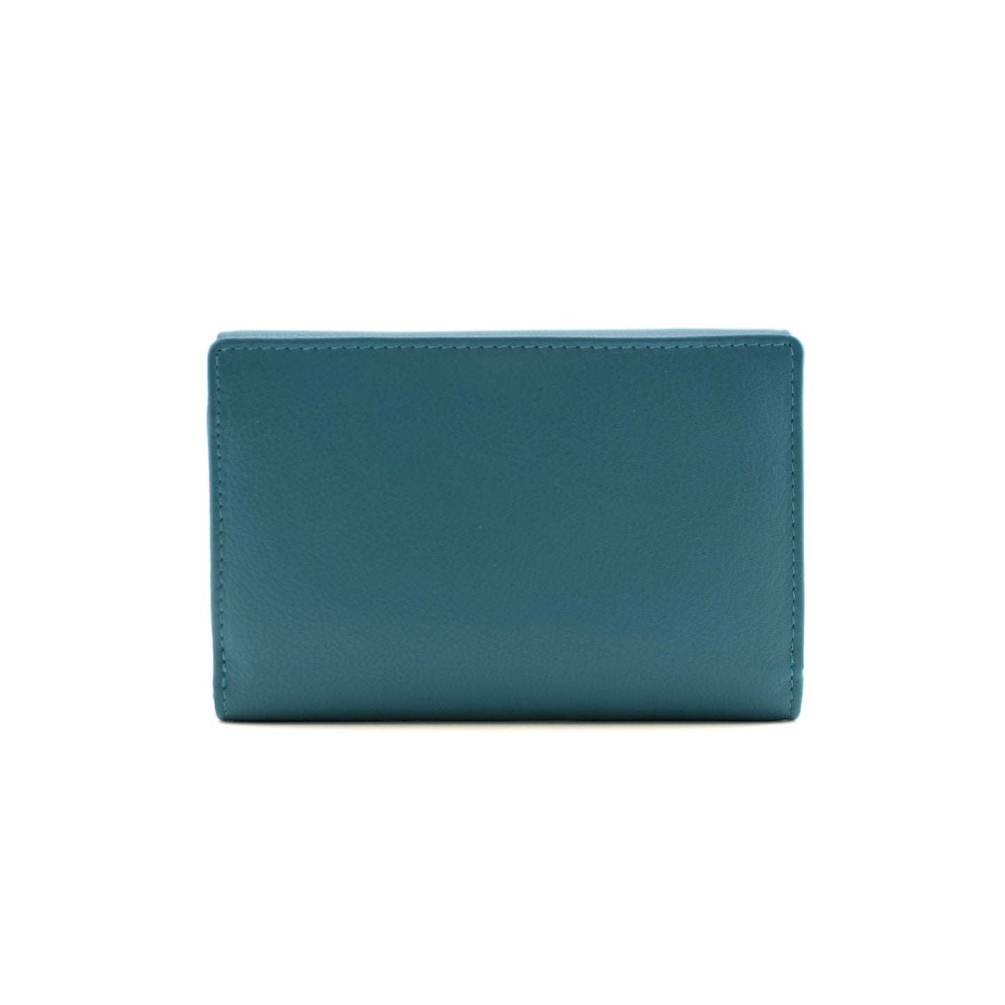 Bella Family Large Tri Fold Leather Purse - Grey