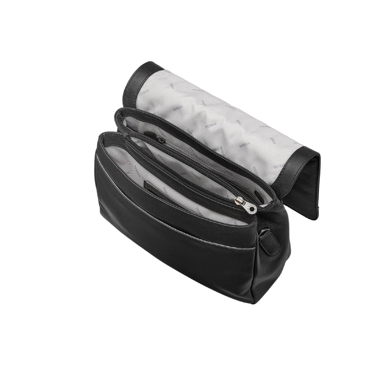 Bexley Flap over Leather Bag - Black