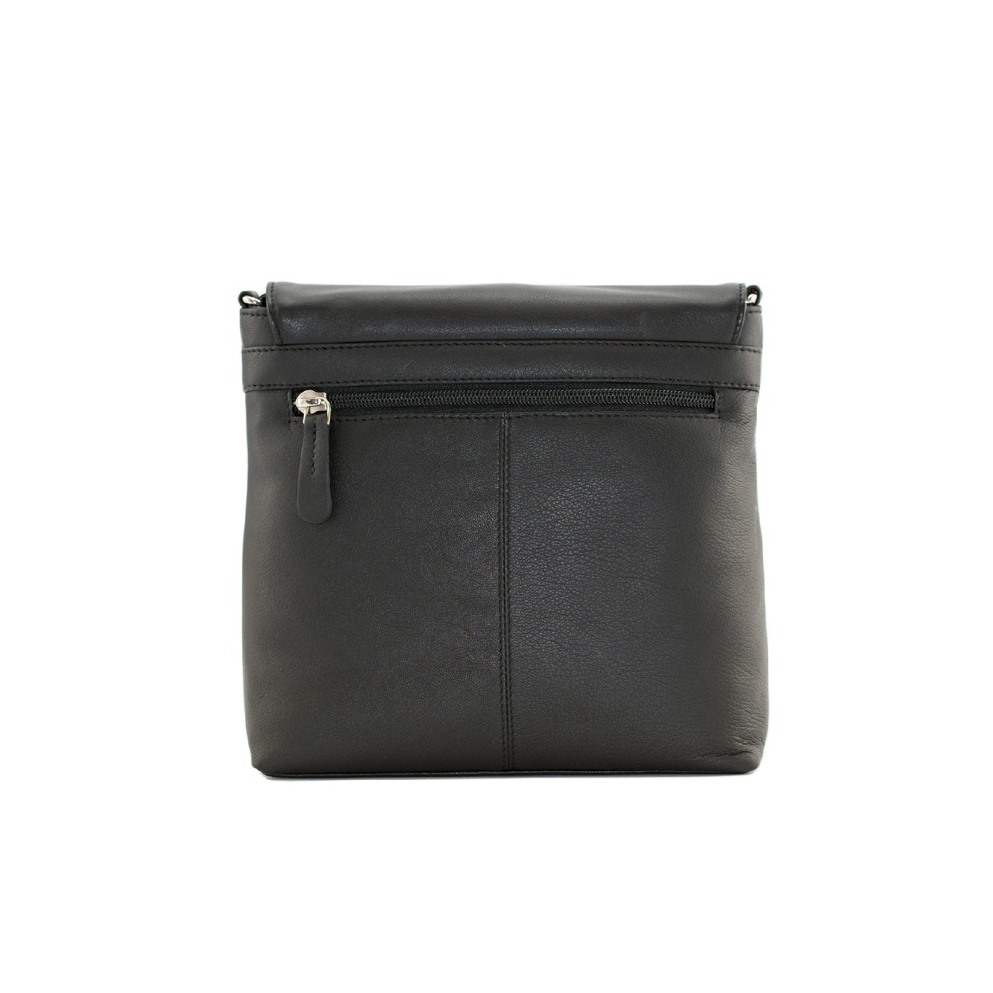 Blossom Leather Flap Crossbody Bag Black