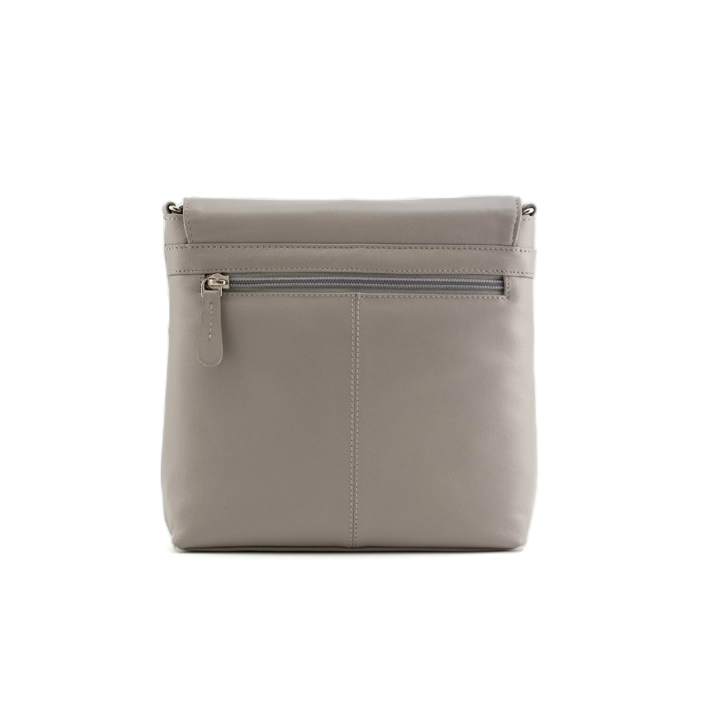 Blossom Leather Flap Crossbody Bag Grey