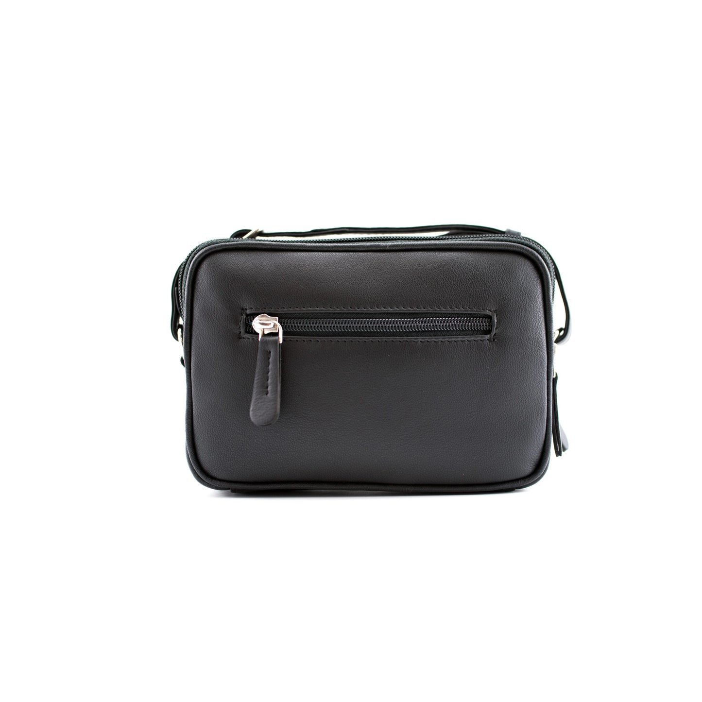 Blossom Small Leather 2-Zip Cross Body - Black