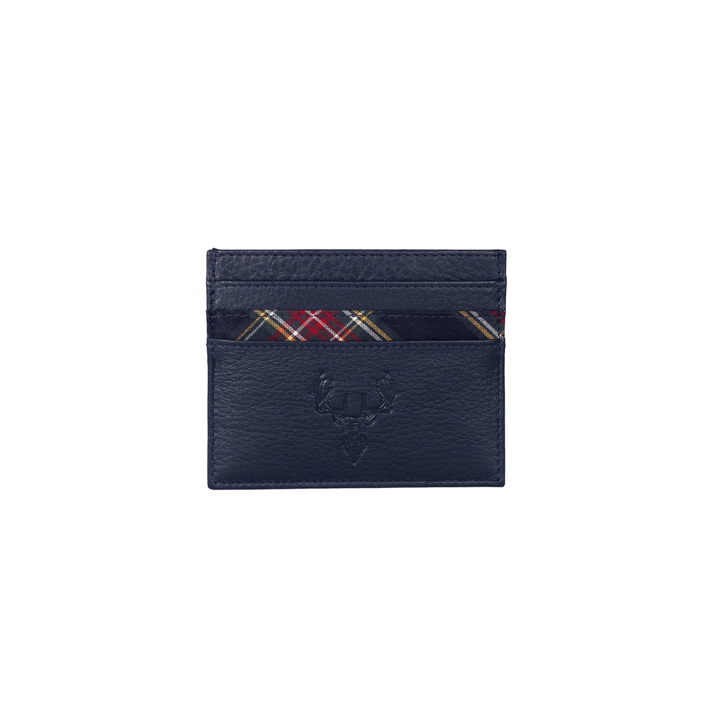 Braemar Leather Card Holder - Navy