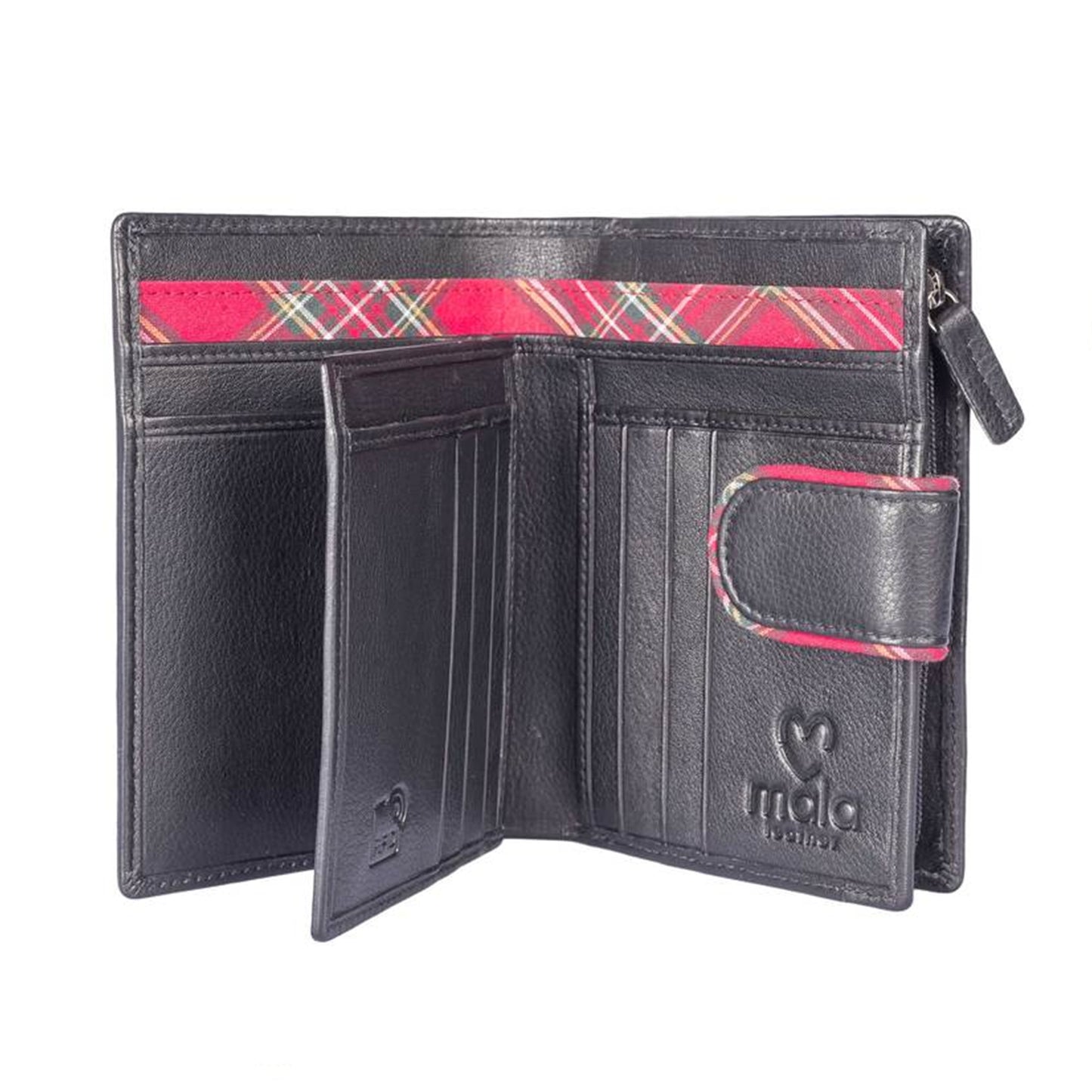 Braemar Tall Leather Tab Wallet - Black