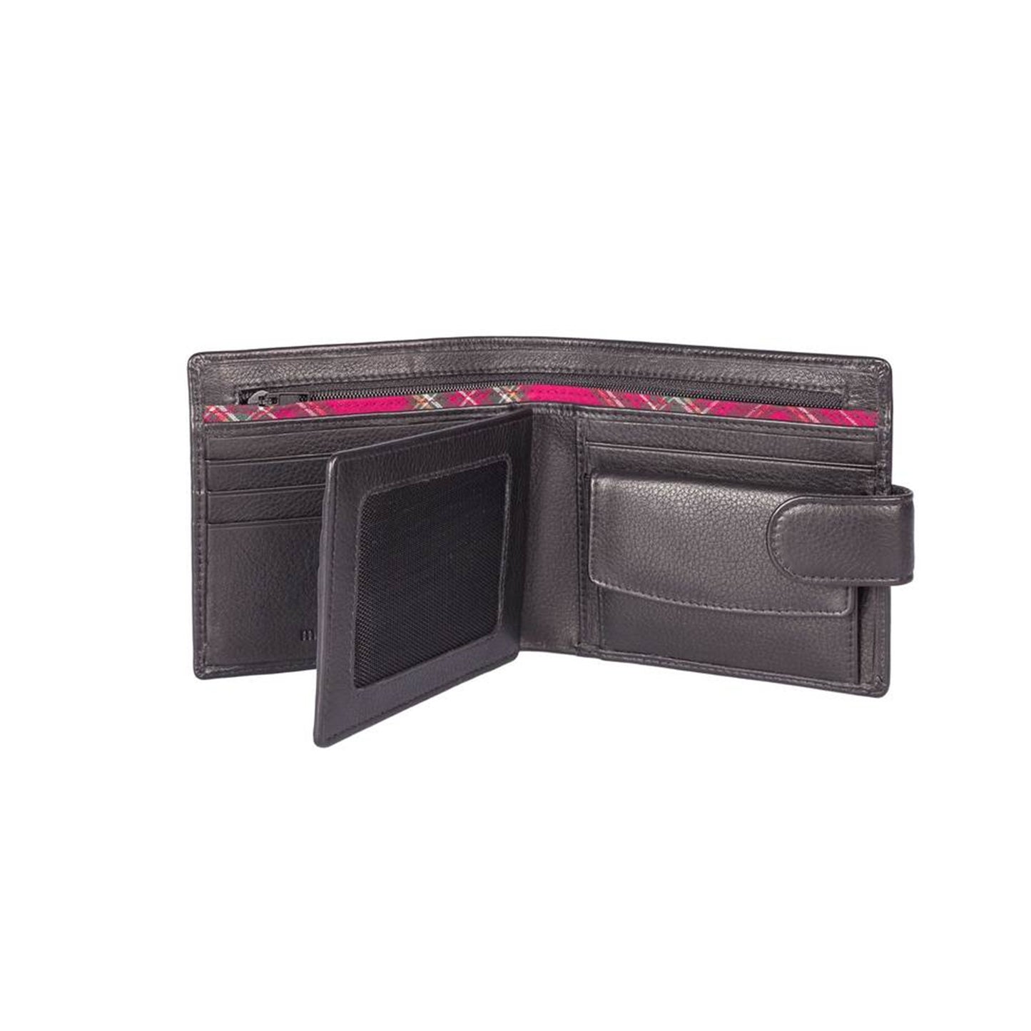 Men's Braemar Leather Tab Wallet with Coin Pocket - Black