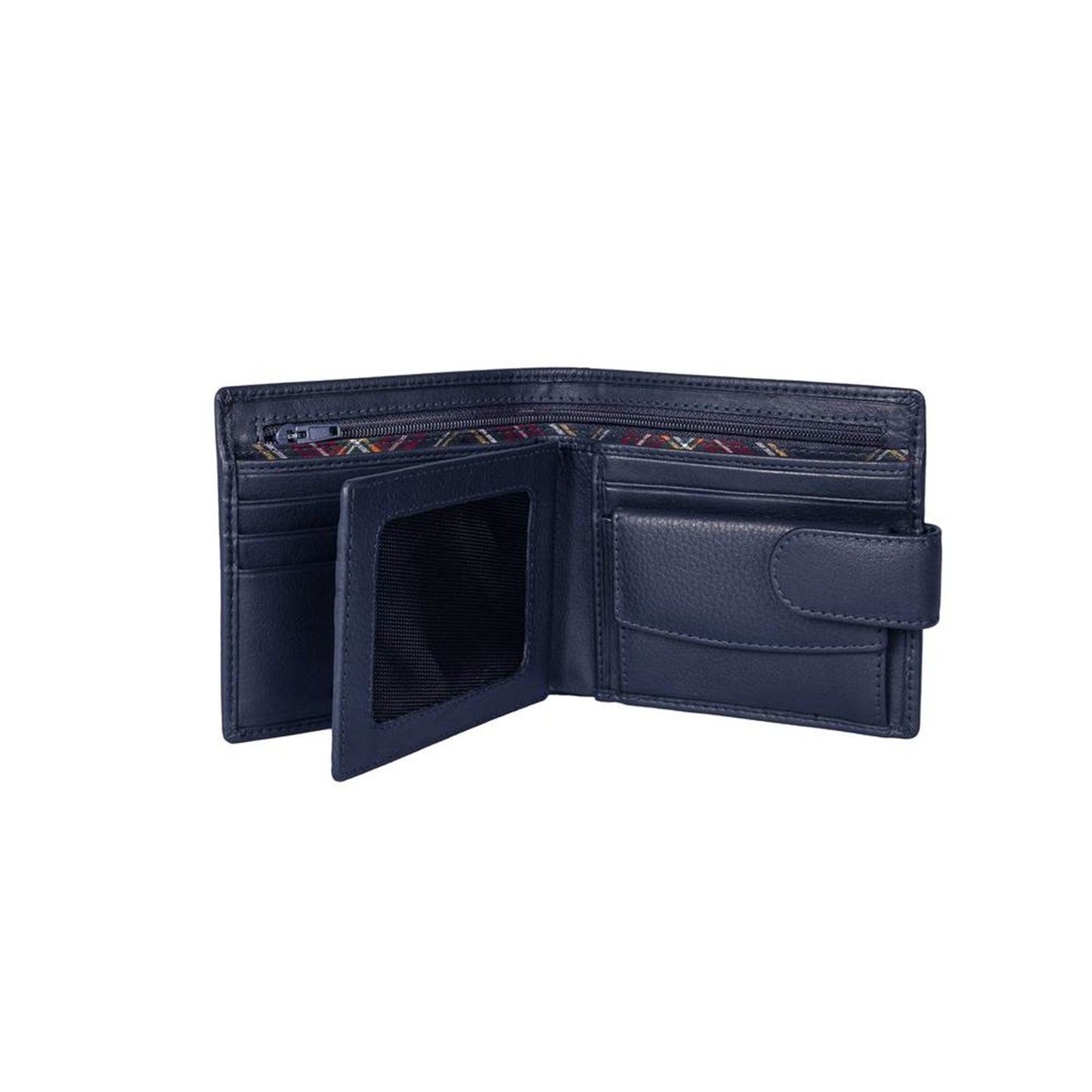 Men's Braemar Leather Tab Wallet with Coin Pocket - Blue