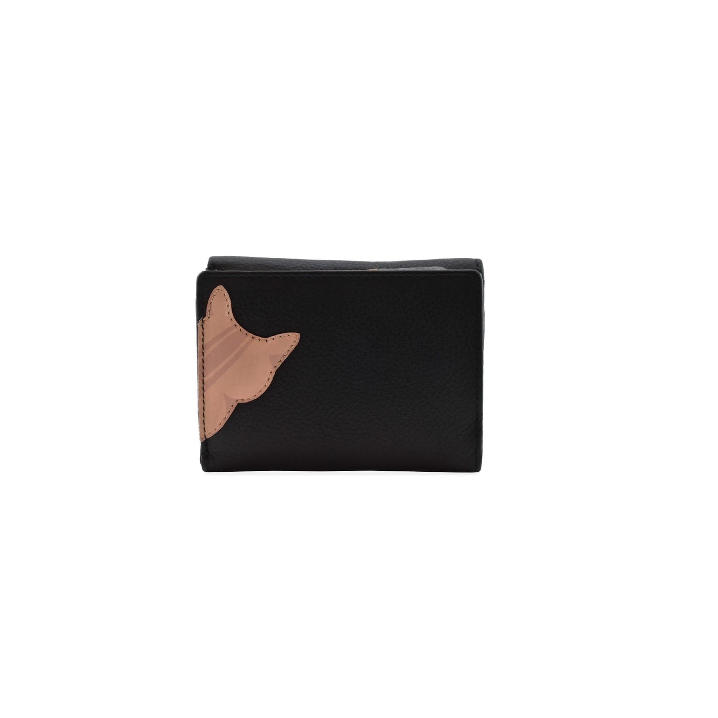 Cleo Small Tri-Fold Leather Purse - Black
