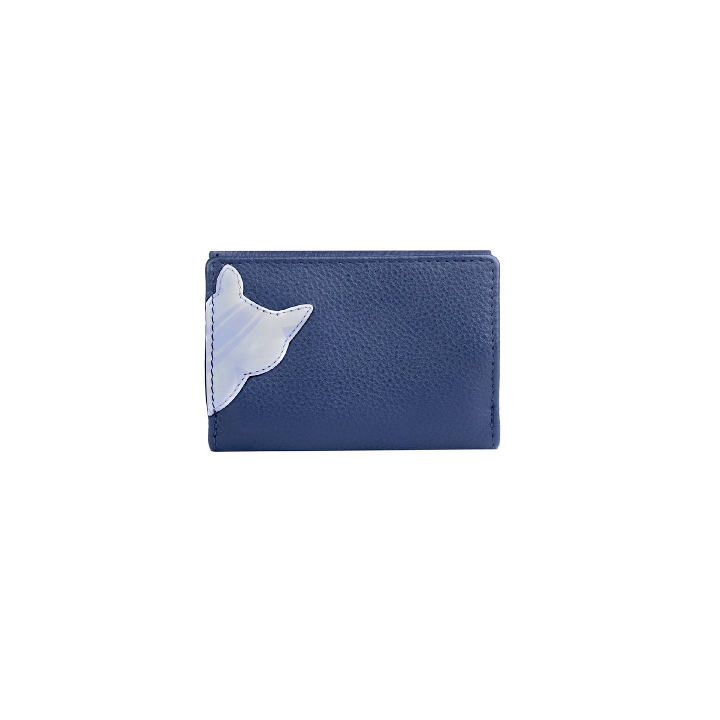 Cleo Small Tri-Fold Leather Purse - Navy