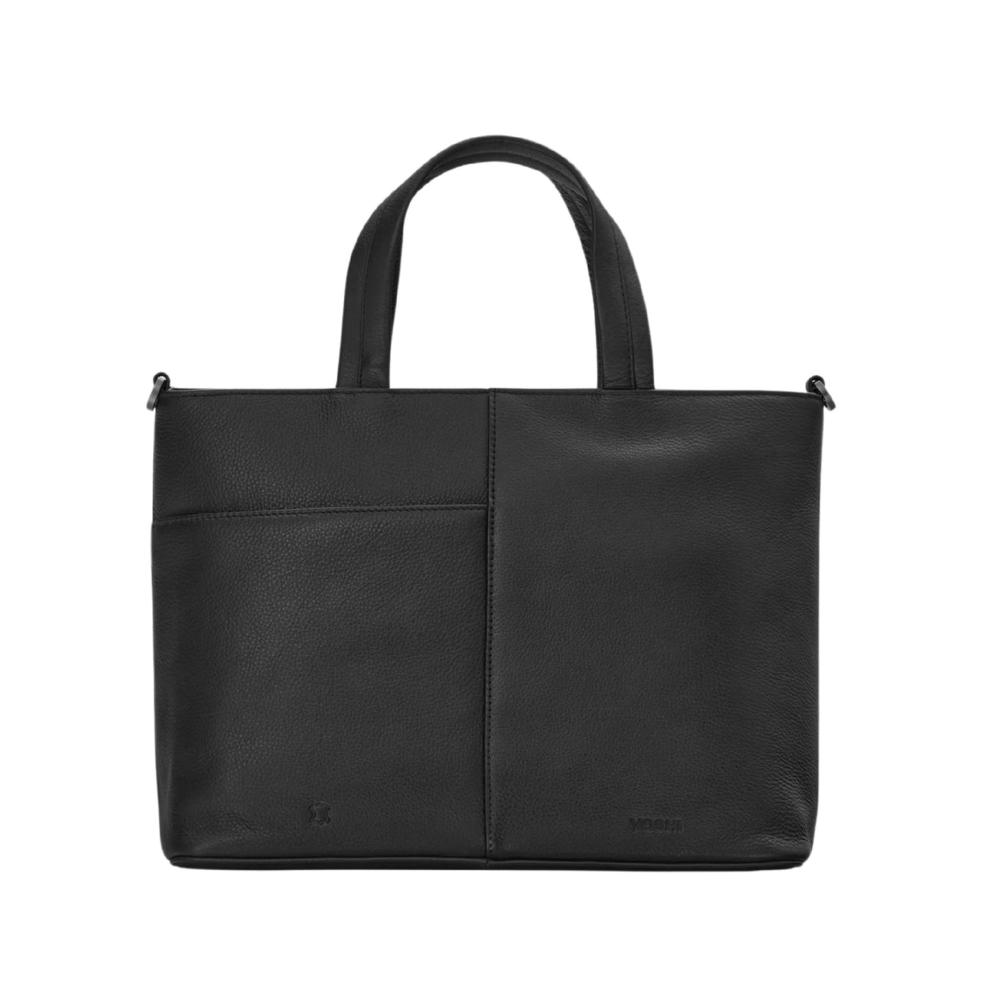 Sunflowers Leather Grab Bag - Black