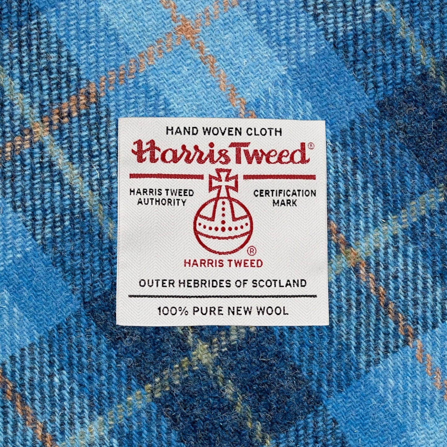 Highland Cow Tweed & Leather Backpack - Blue