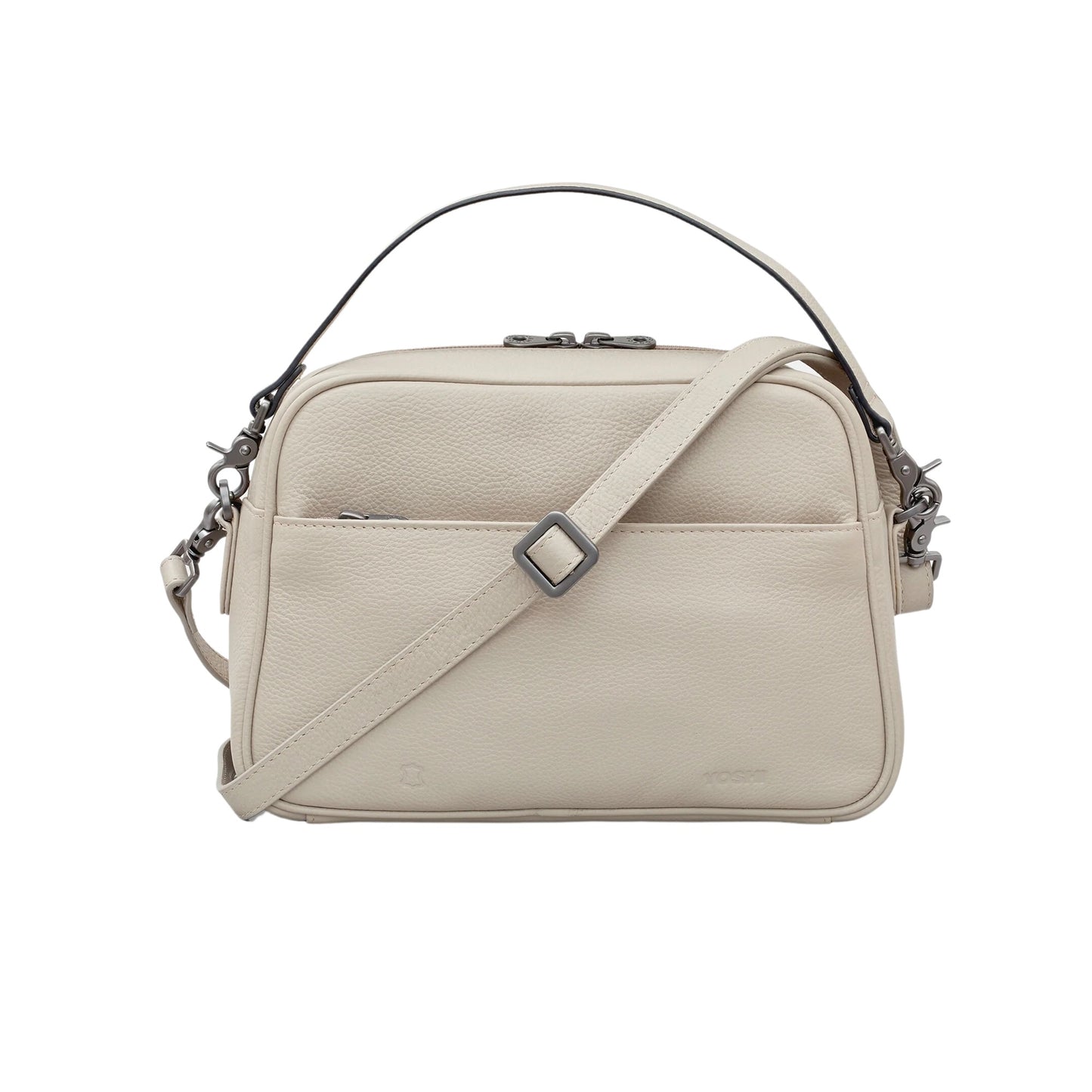 Petals & Feathers Hummingbird Leather Crossbody Bag - Warm Grey