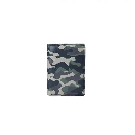 Men's Printed Compact Leather Wallet  - Camouflage