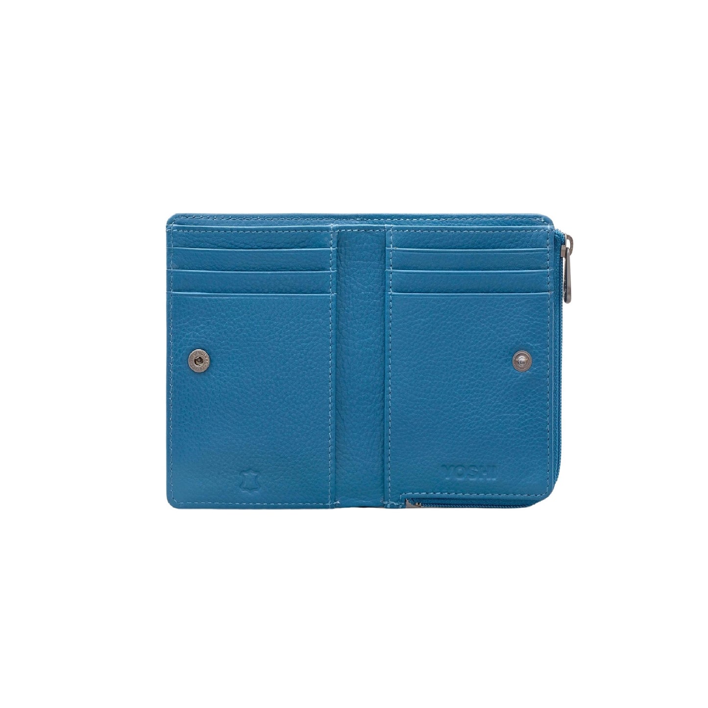 Peacock Plume Leather Purse - Blue