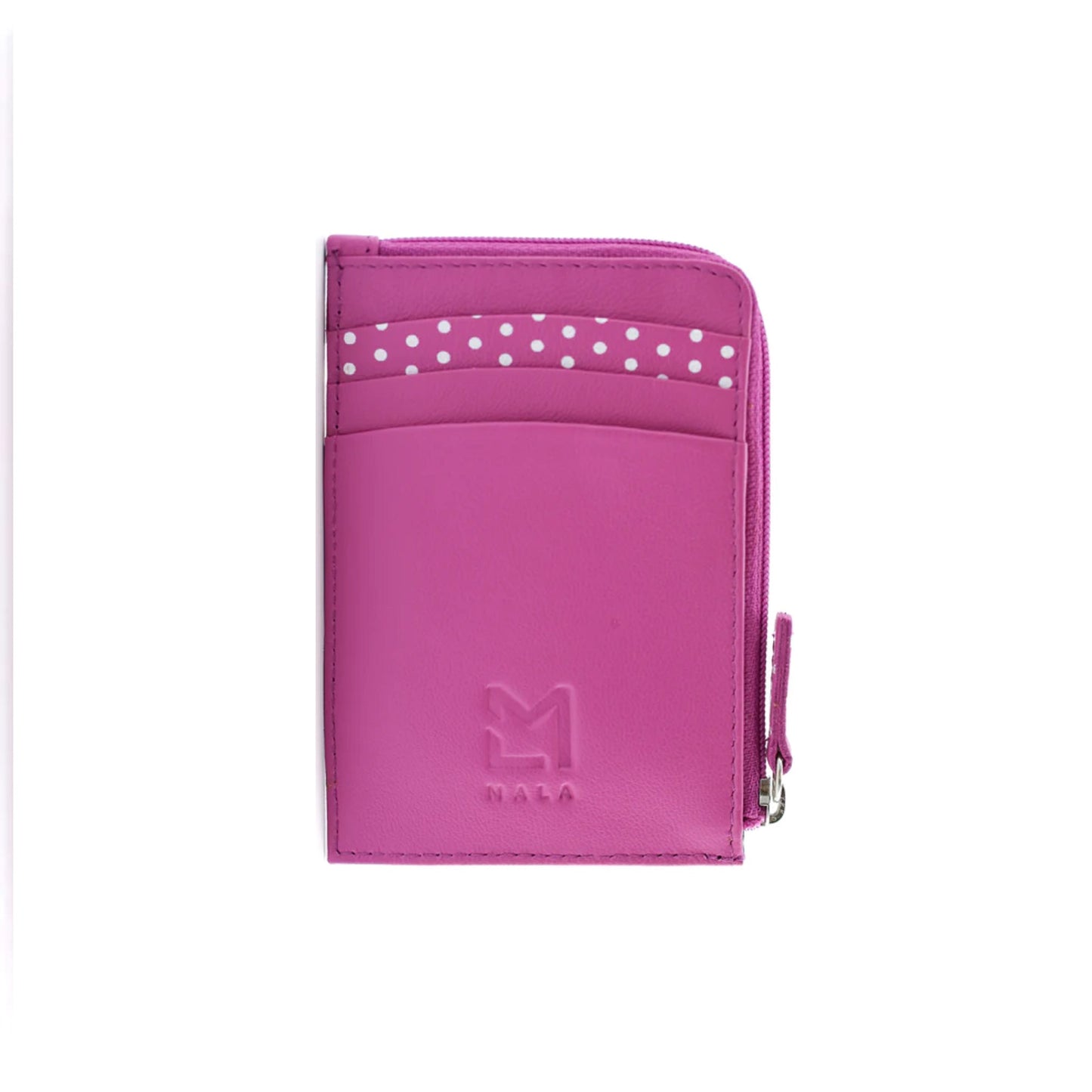 Moonflower Leather Card & Coin Bee Holder - Pink