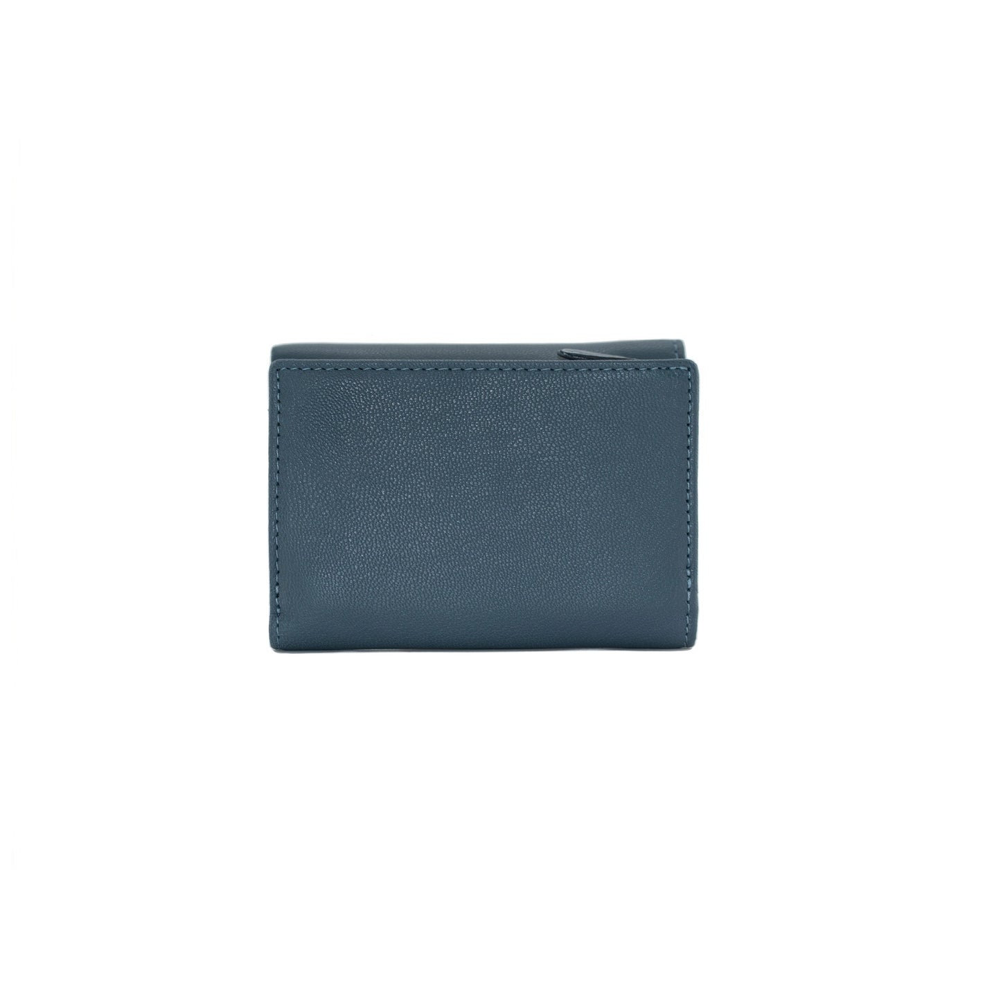 Sakura Small Tri-Fold Leather Purse - Navy