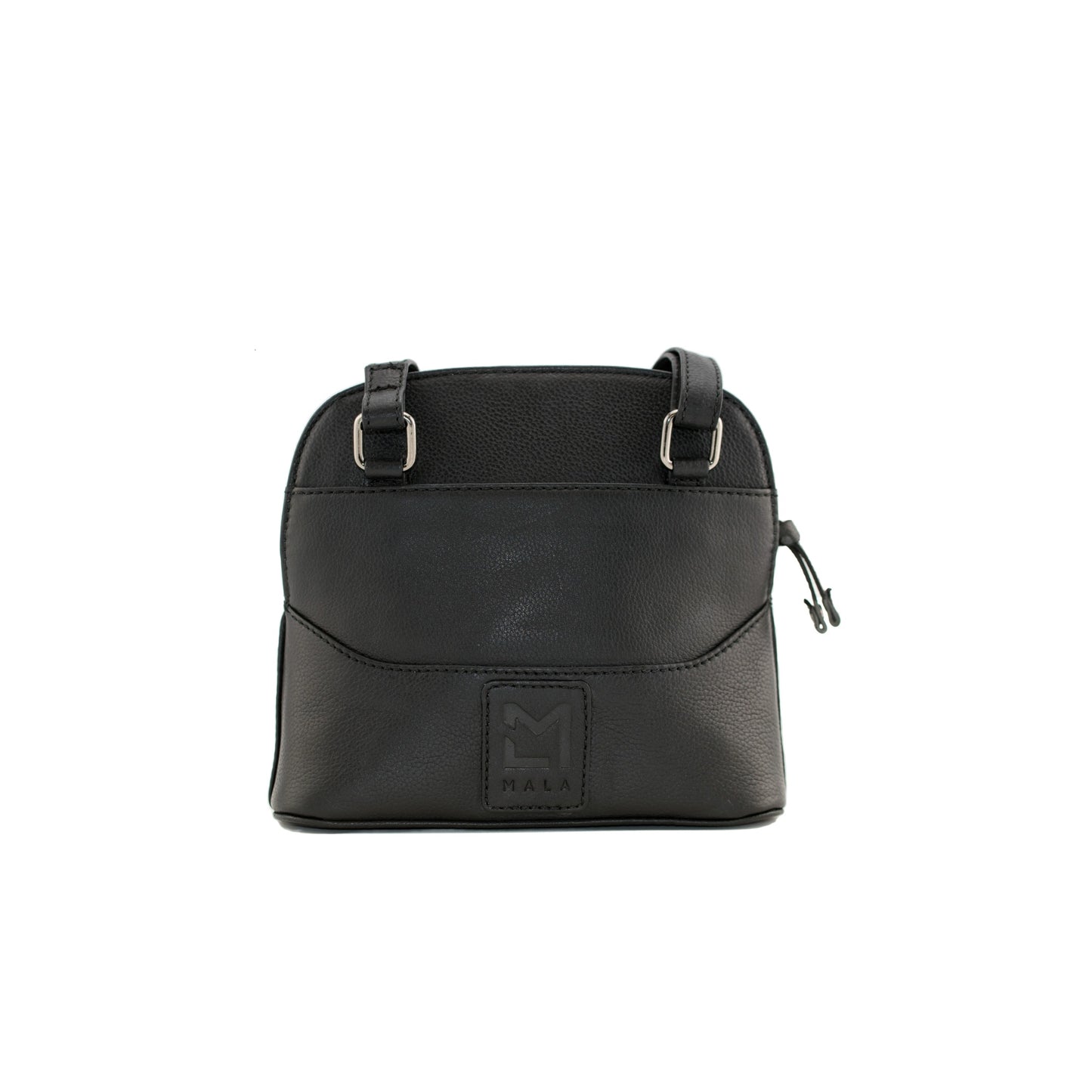 Steed Curved Cross Body Leather Bag - Black