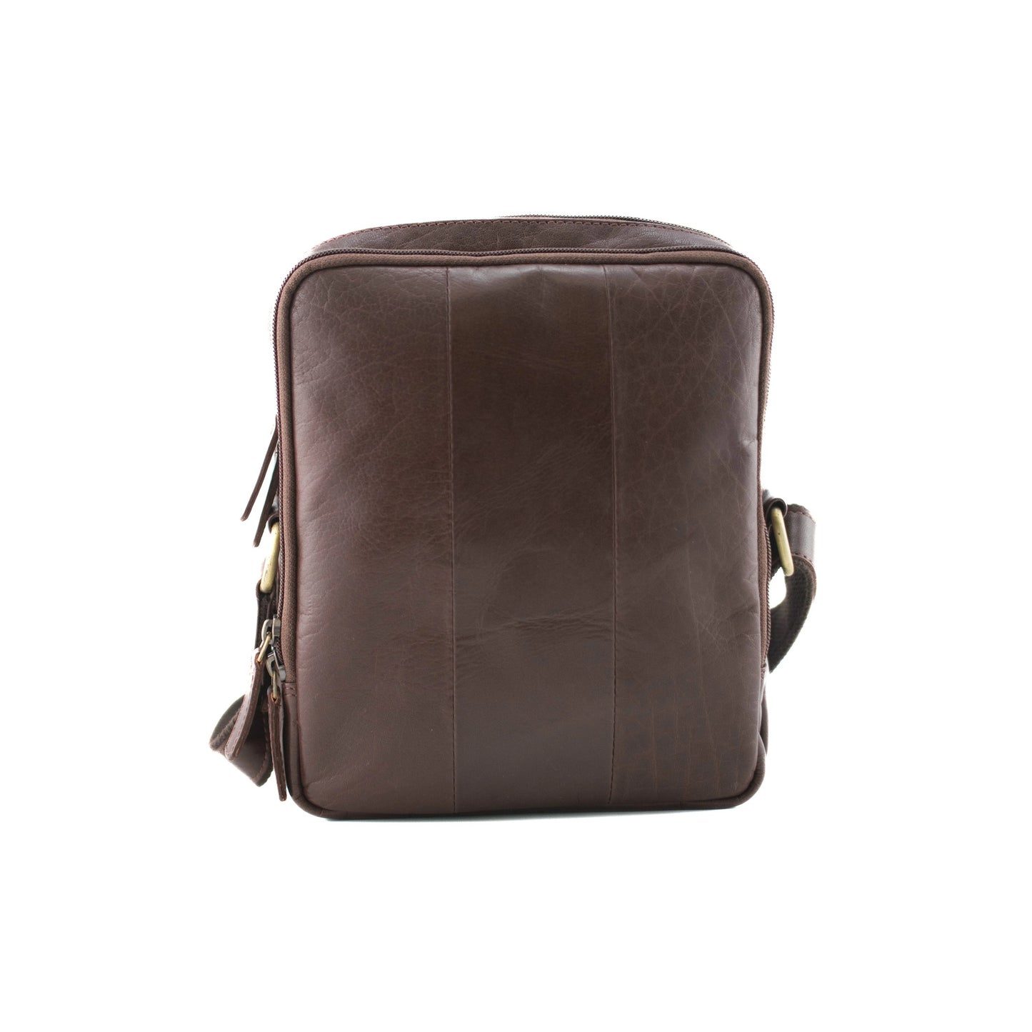 Toro 3 Zip Messenger Leather Bag - Brown