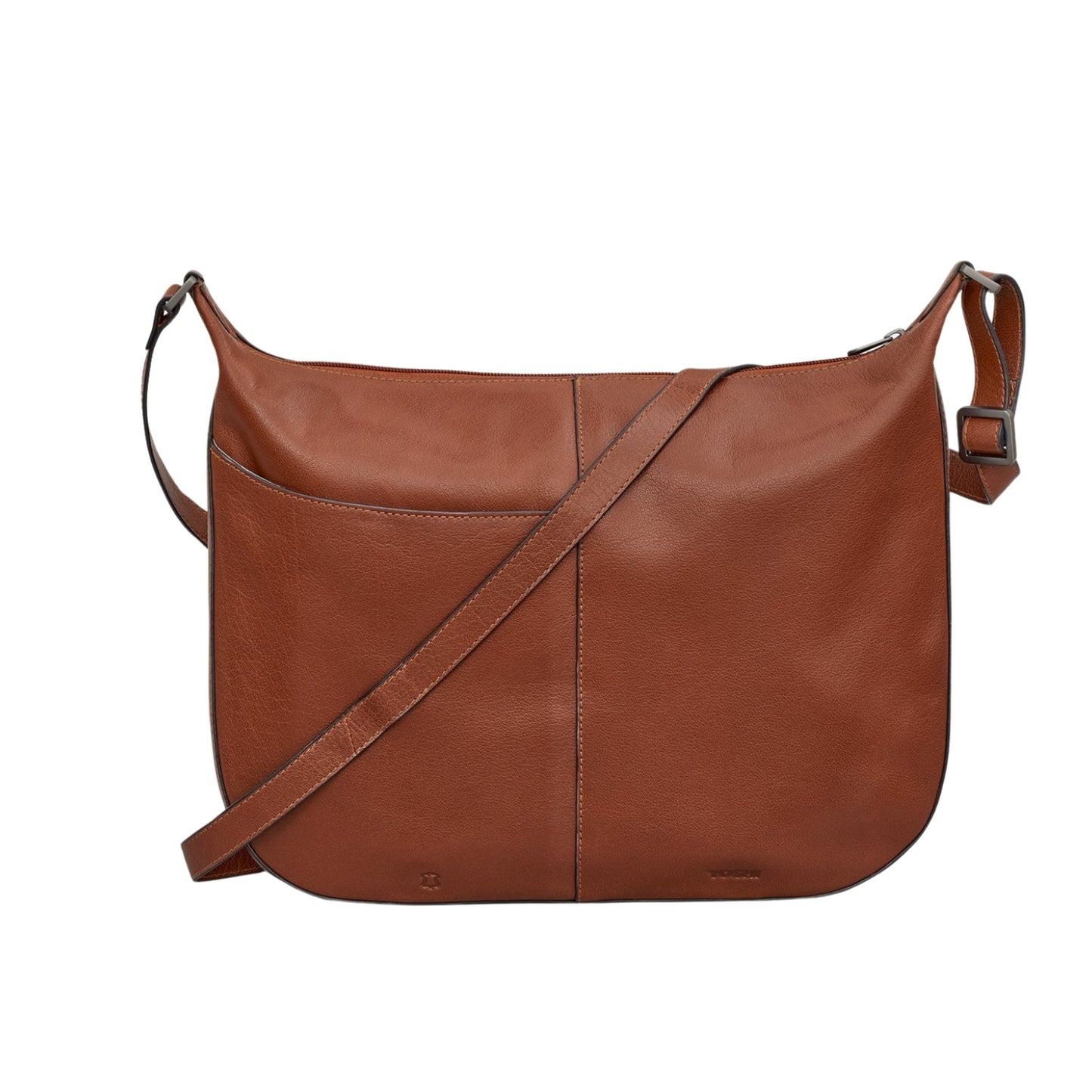 Highland Cow Tweed & Leather Hobo Bag- Brown