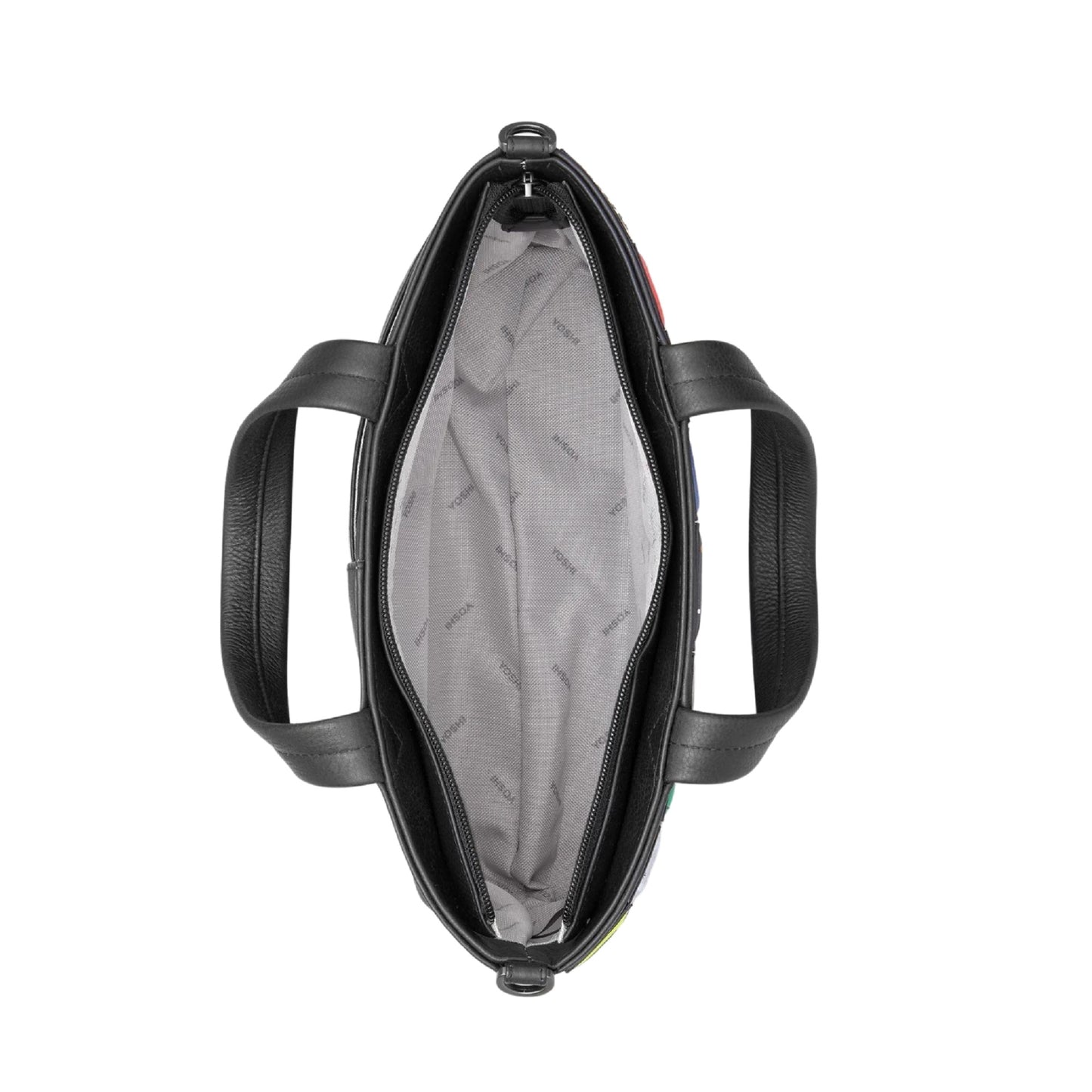 Amongst Butterflies Leather Grab Bag - Black