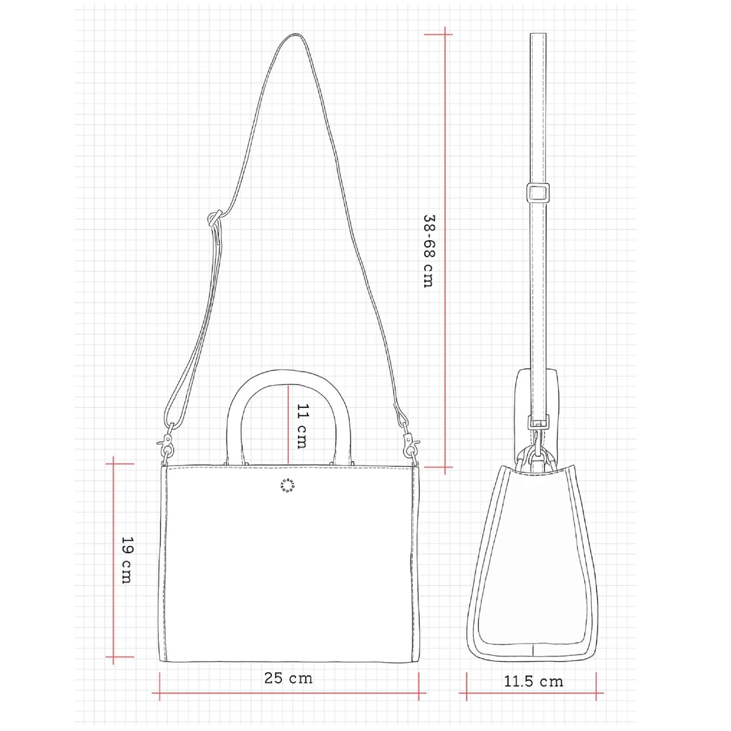 Highland Cow Leather Grab Bag - Black