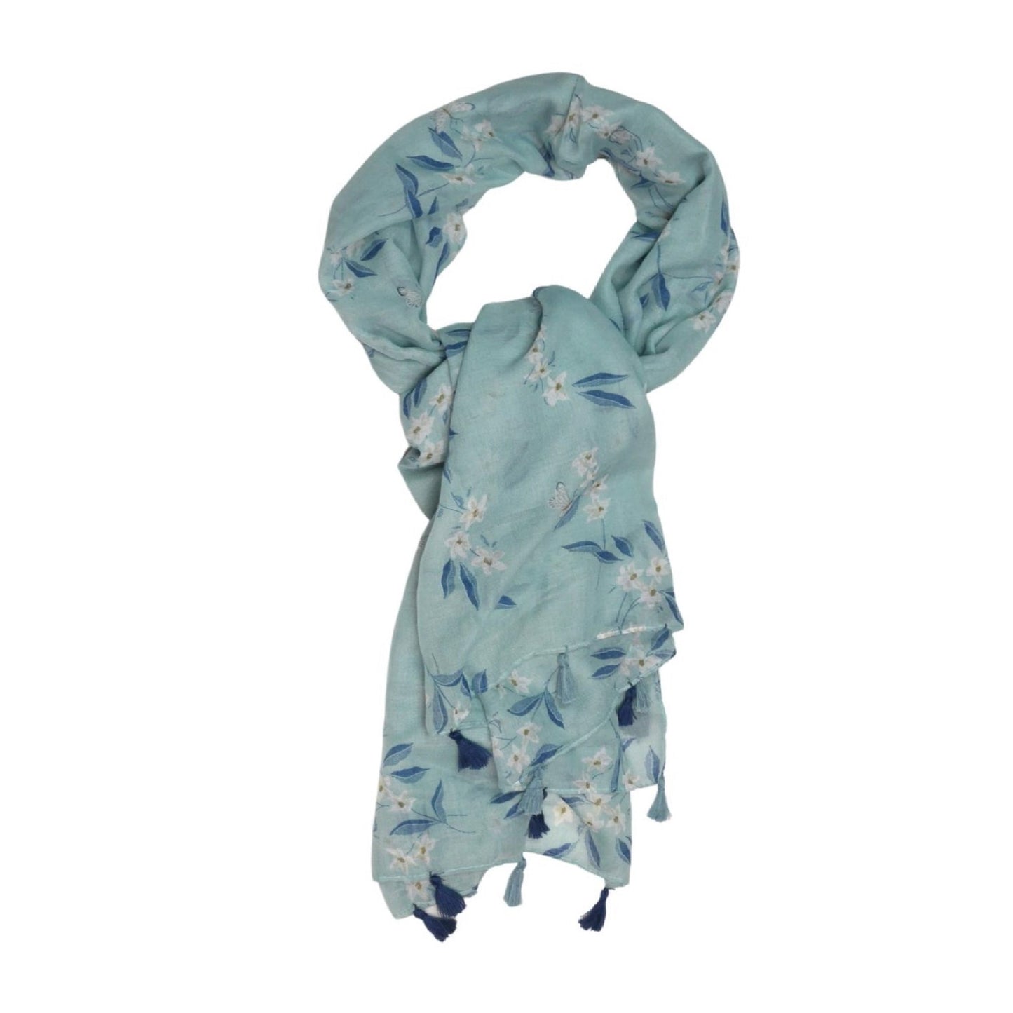 Light Blue Flower Scarf
