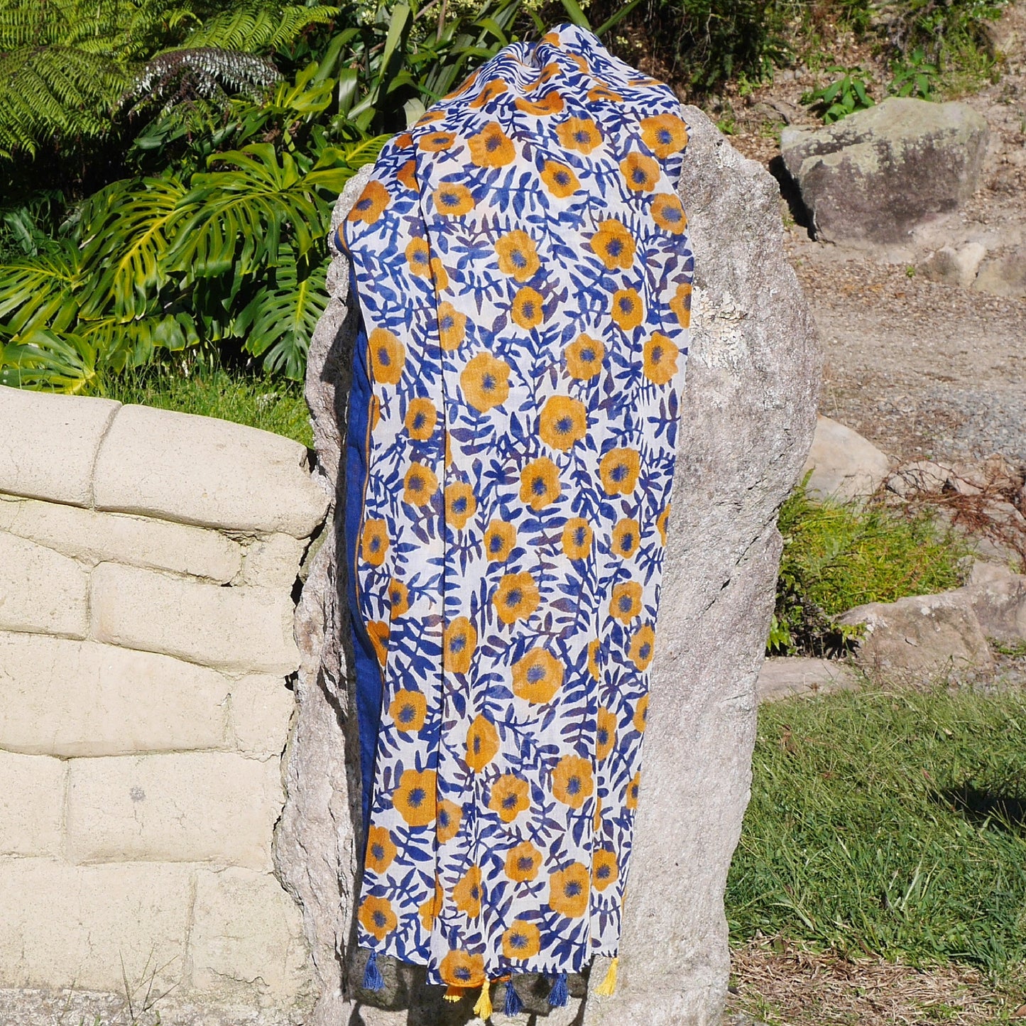Orange Flower Scarf