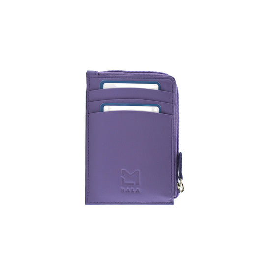 Amana Card & Coin Leather Holder - Purple