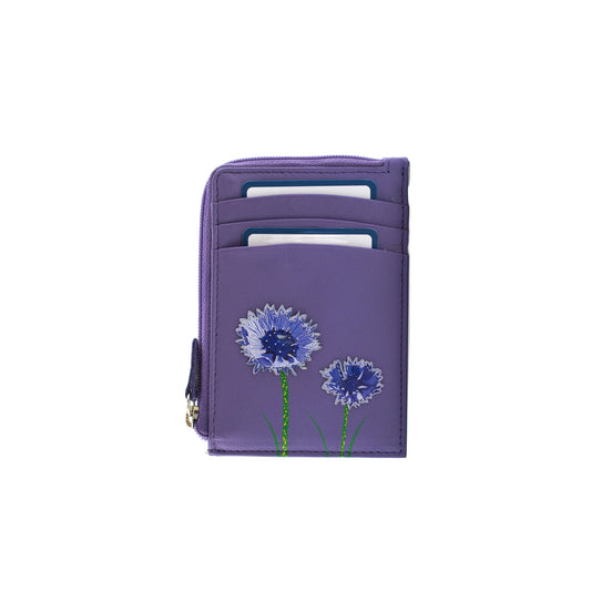 Amana Card & Coin Leather Holder - Purple