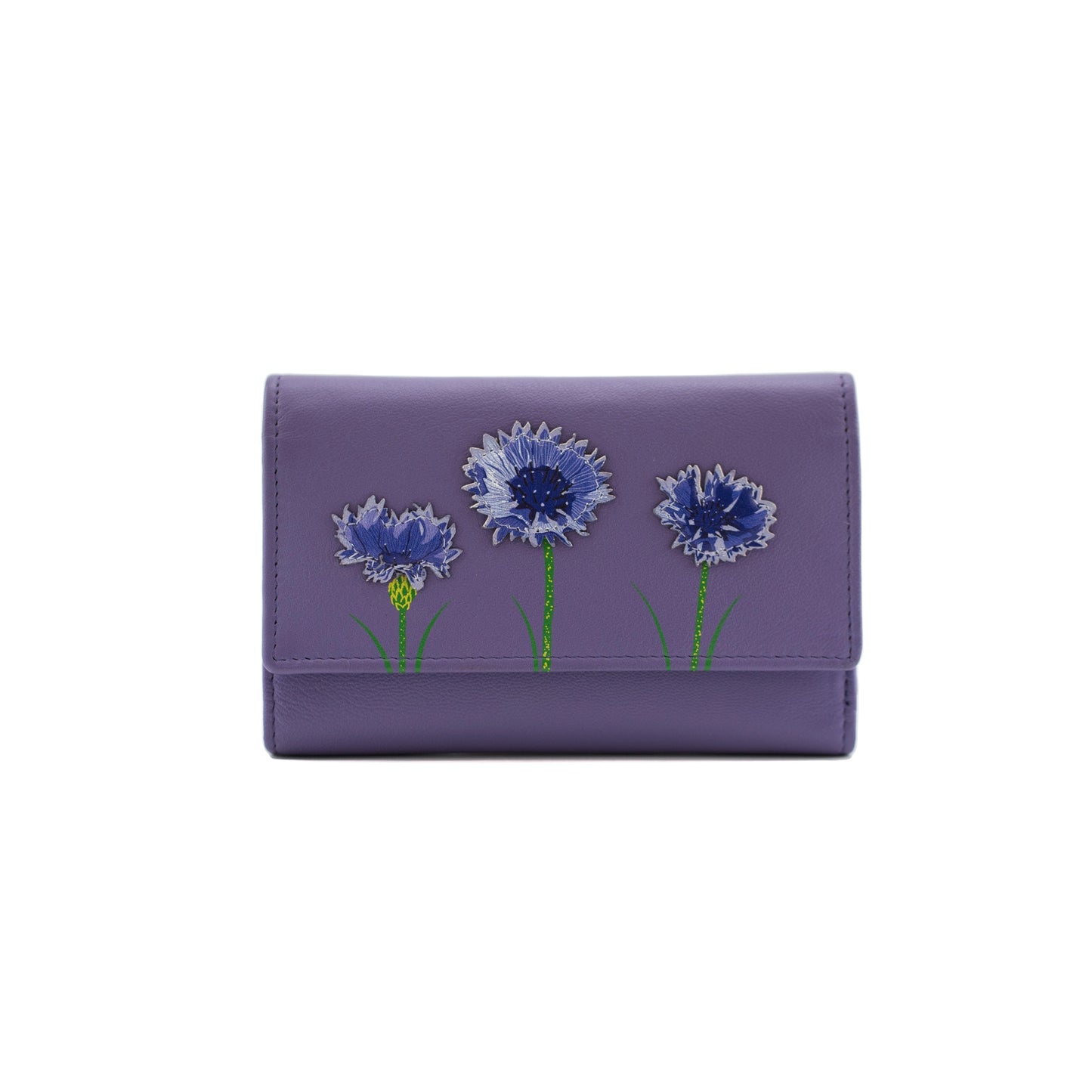 Amana Tri Fold Leather Purse - Purple