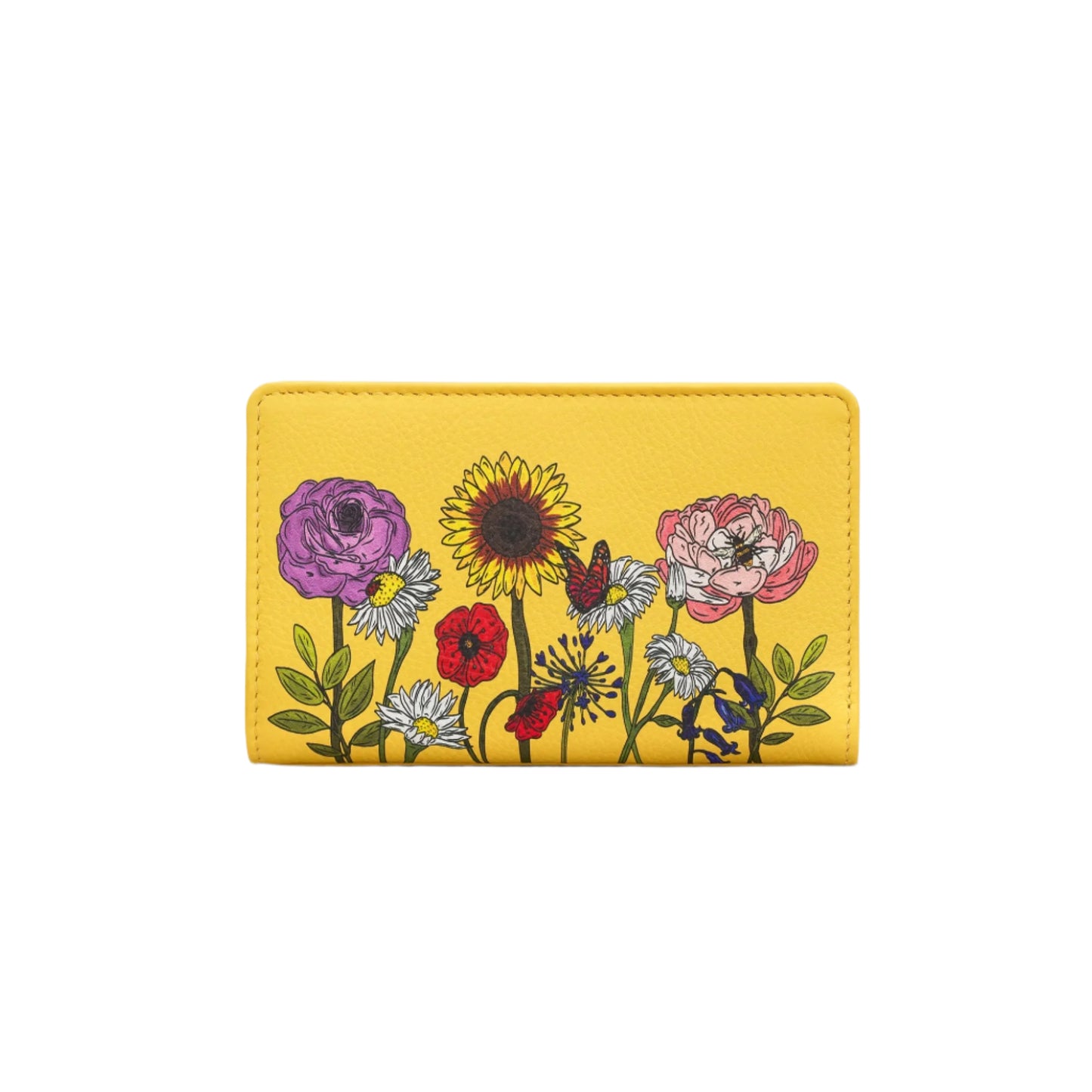 Wildflowers Oxford Leather Purse - Yellow