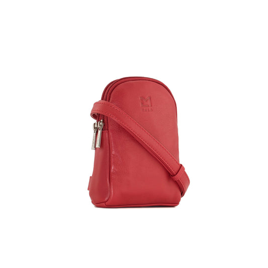 Anishka Leather Mini Crossbody Bag - Red