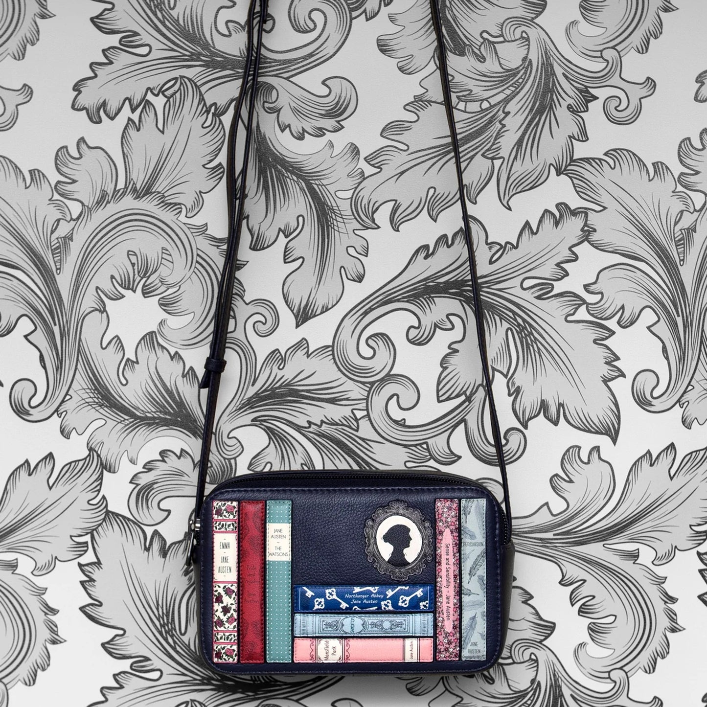 Jane Austen Bookworm Porter Crossbody Bag - Navy