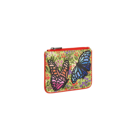 Yoshi Goods Beautiful Butterflies Leather Flap Over Purse NZ