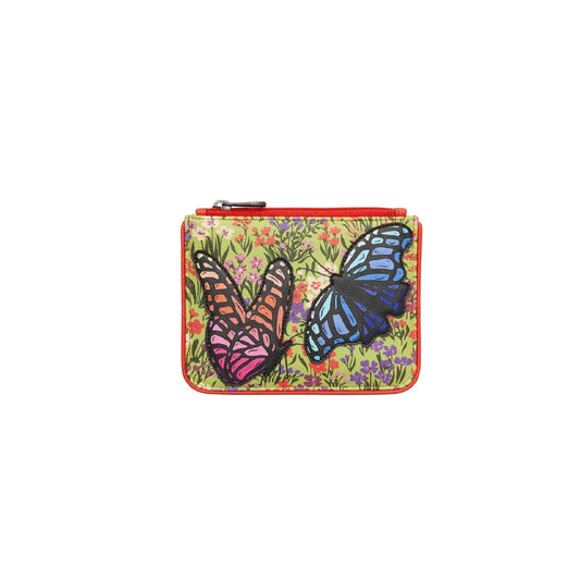 Beautiful Butterflies Leather Purse - Red