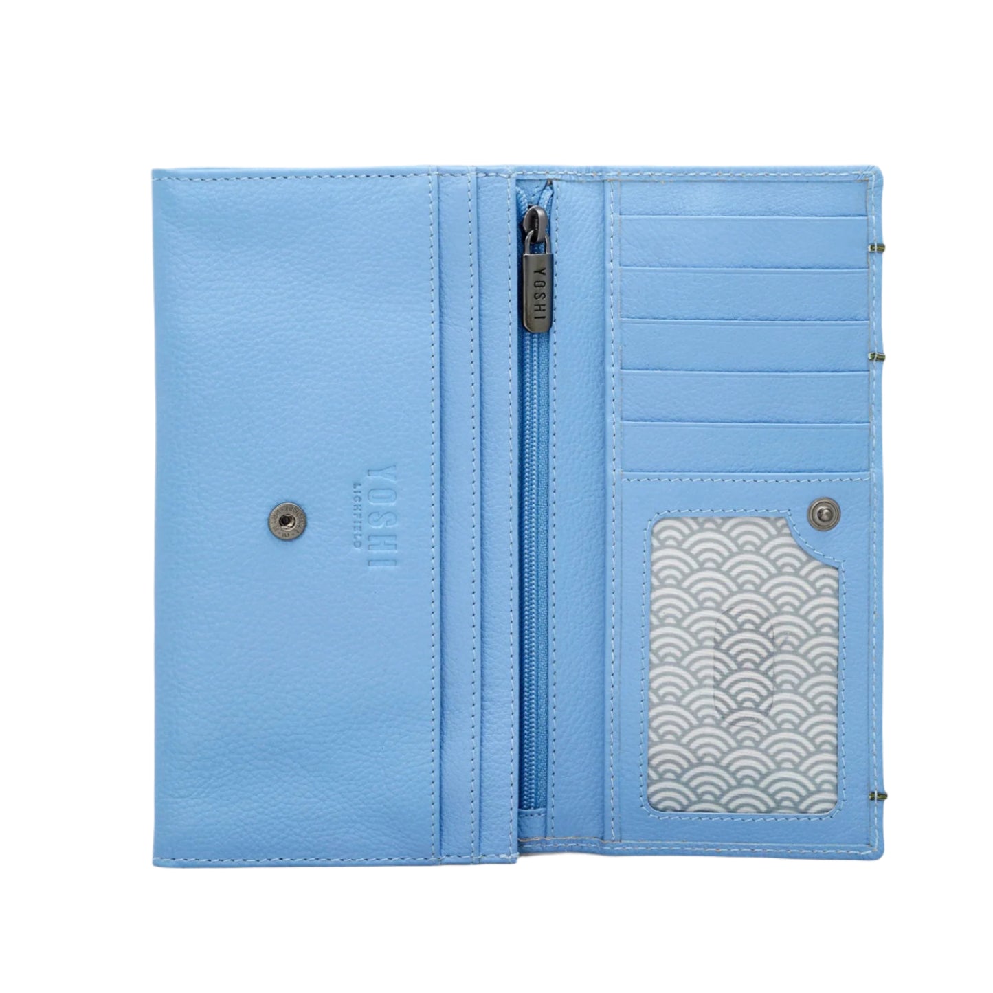 Bee Happy Hudson Leather Purse - Blue