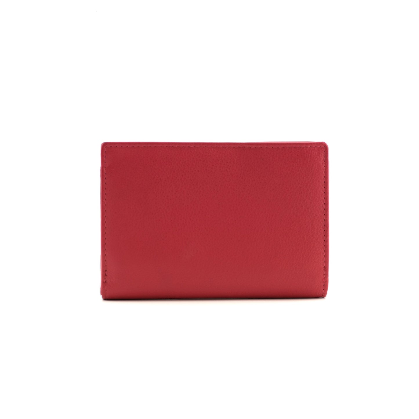 Bella Tri-Fold Leather Purse - Red