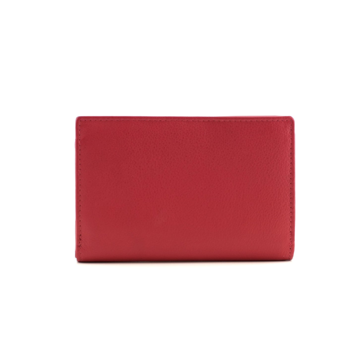 Bella Tri-Fold Leather Purse - Red