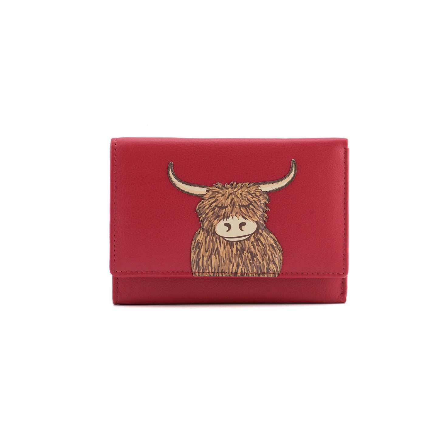 Bella Tri-Fold Leather Purse - Red