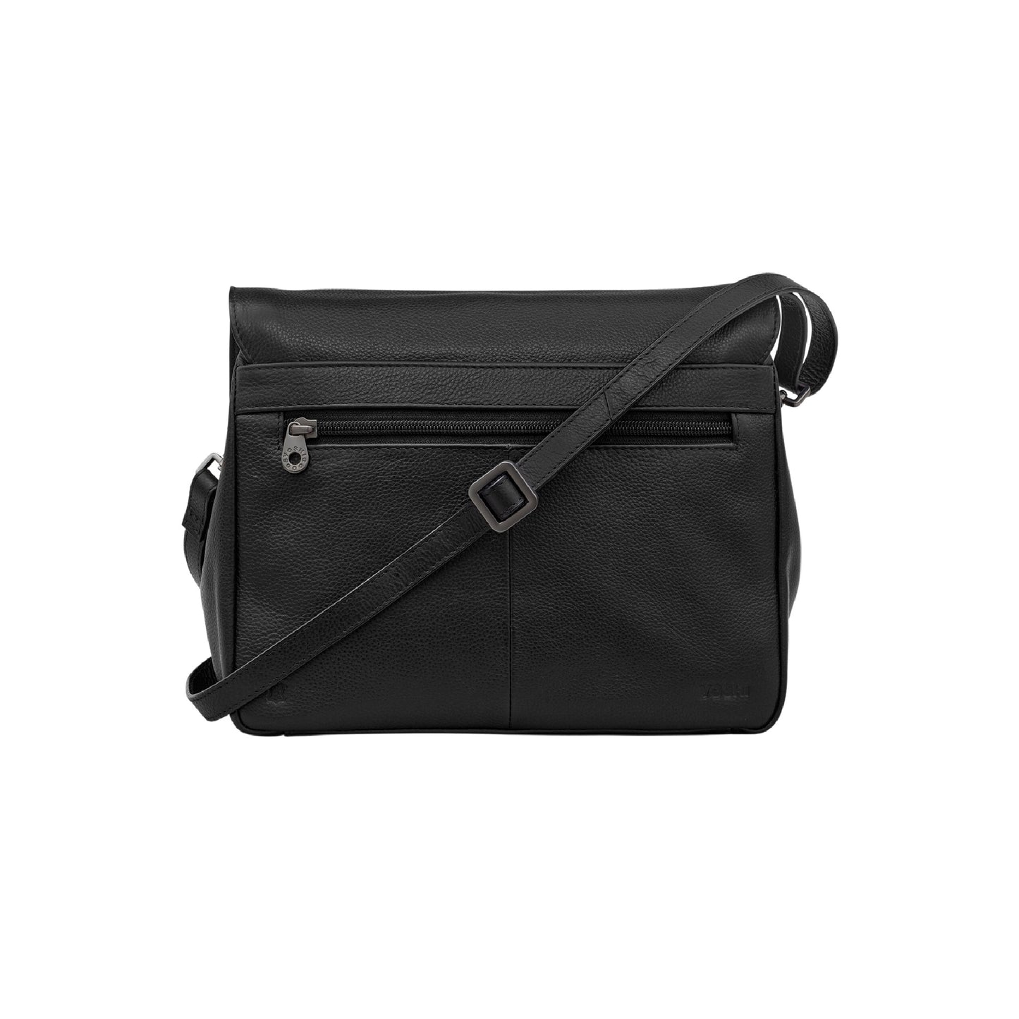 Bexley Flap over Leather Bag - Black