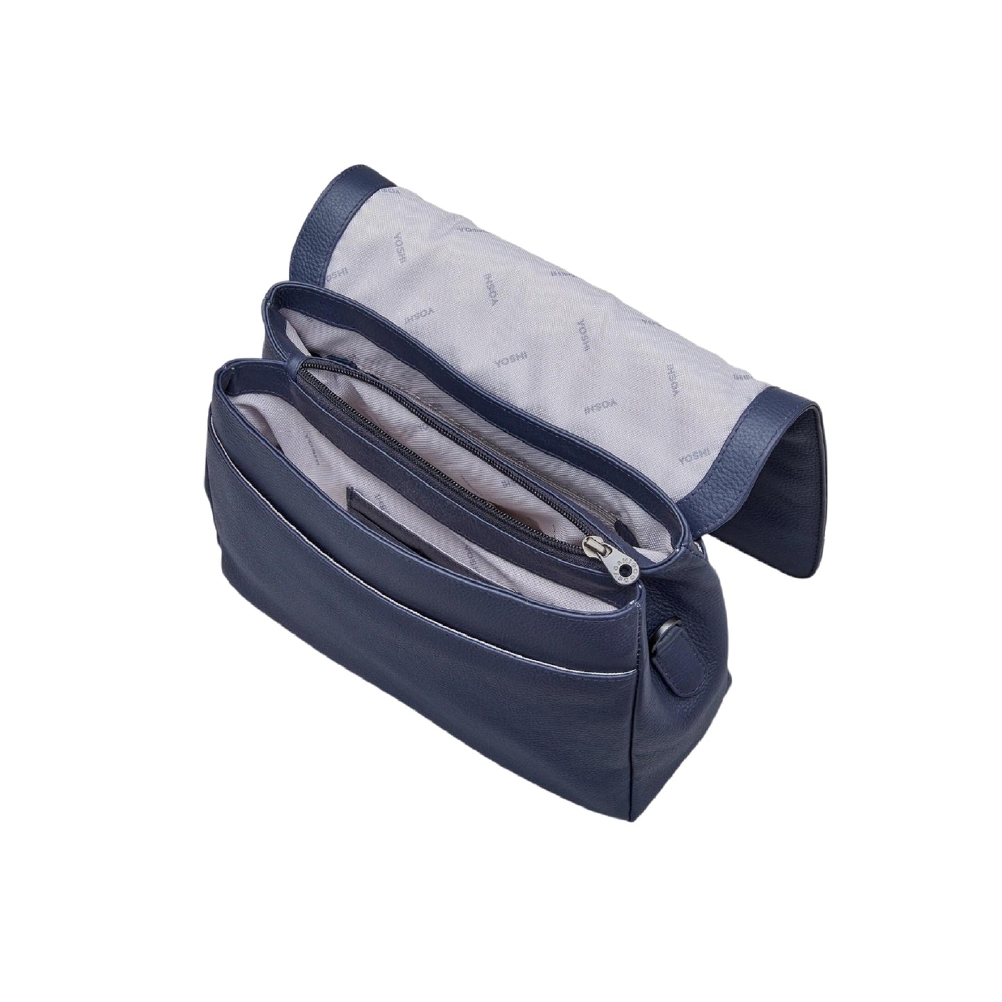 Bexley Flap over Leather Bag - Navy