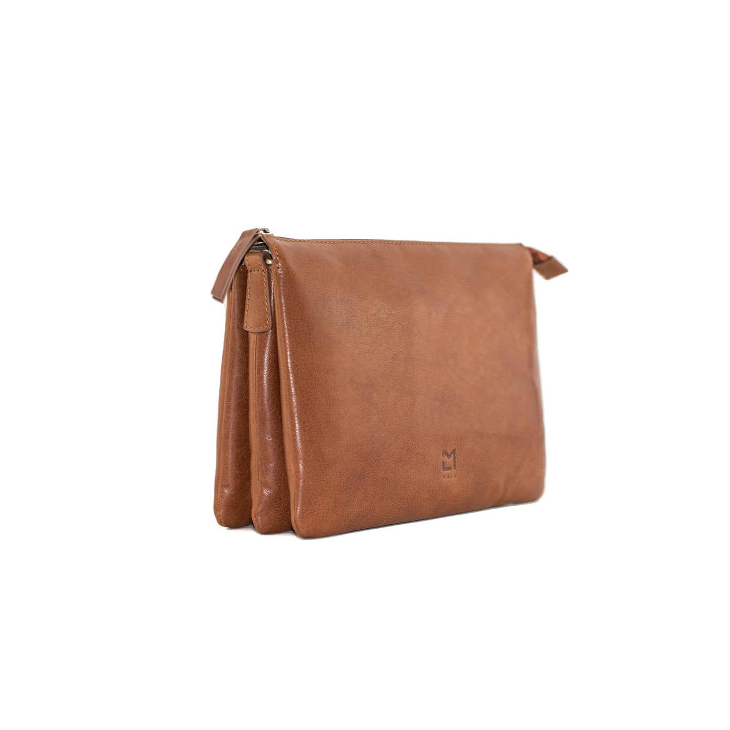 Bloomsbury Triple Compartment Crossbody Leather Bag - Tan