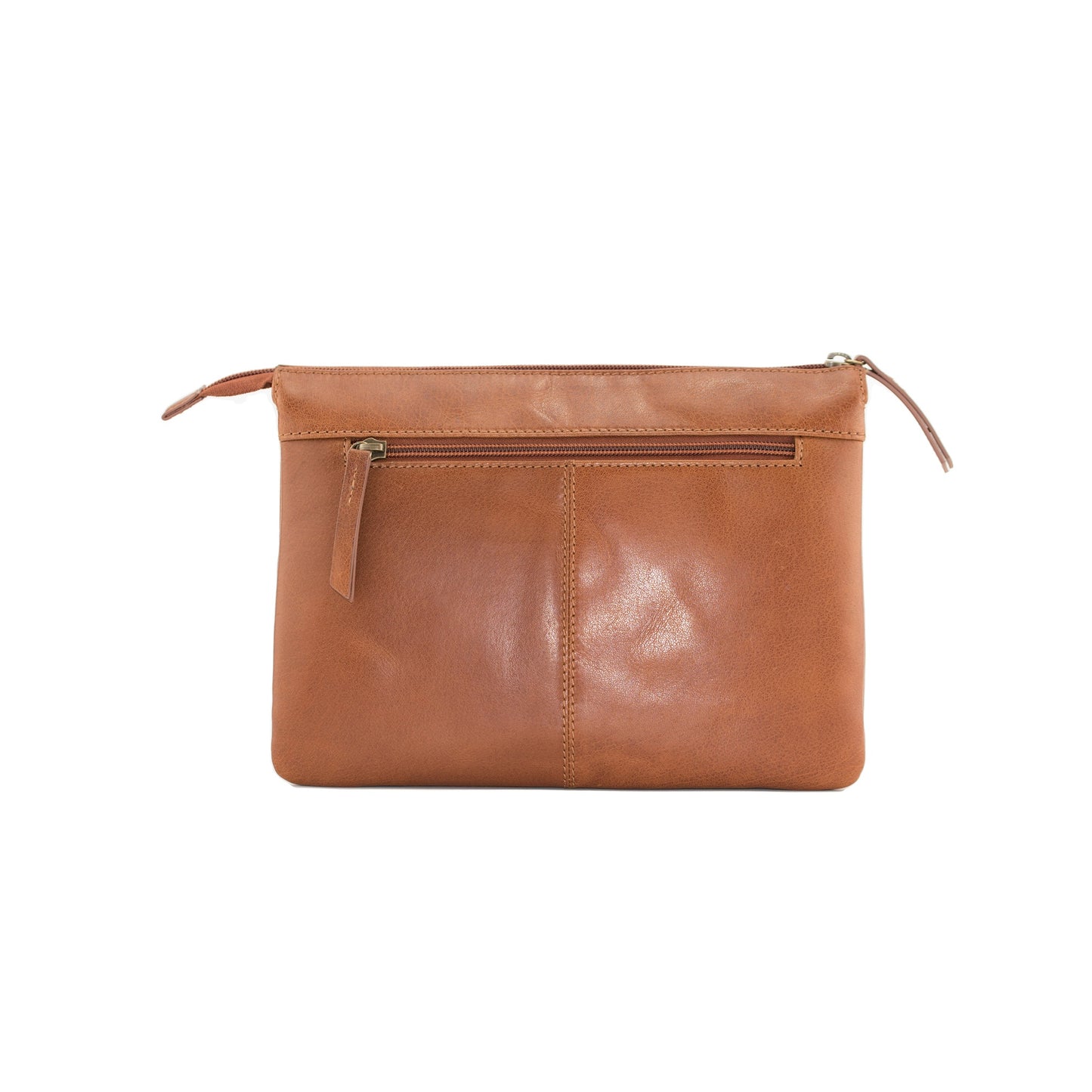 Bloomsbury Triple Compartment Crossbody Leather Bag - Tan