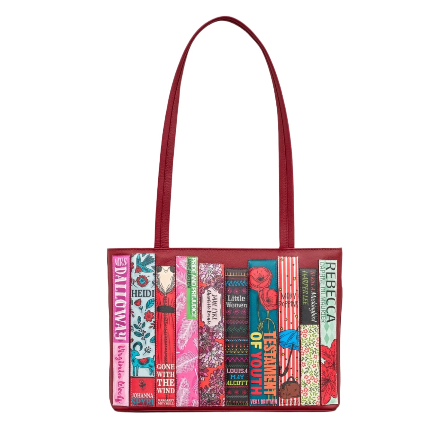 Cherry Bookworm Leather Shoulder Bag - Red