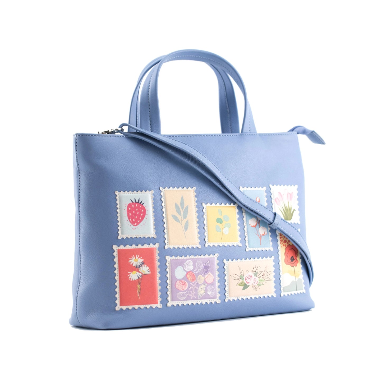 Botanist Post Multi Way Leather Grab Bag - Blue