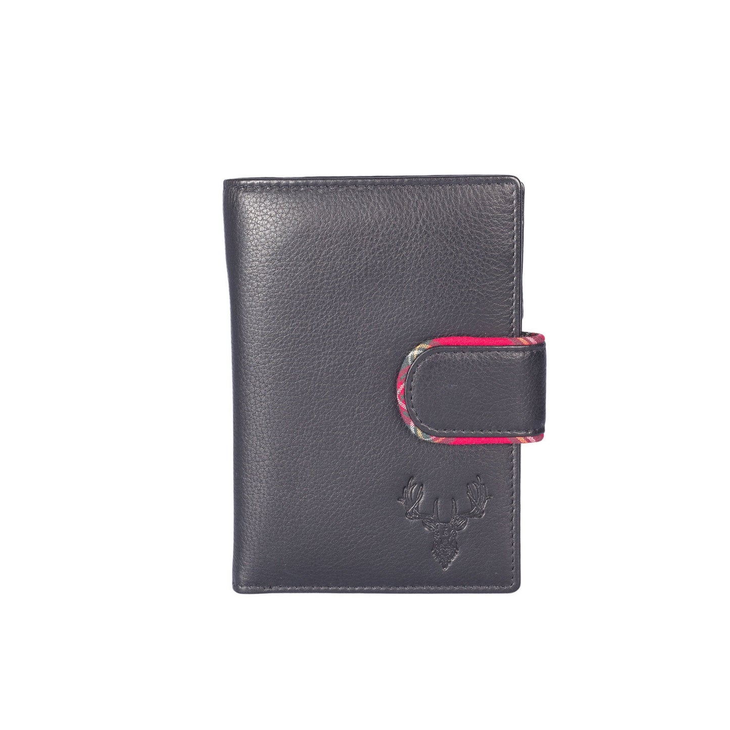 Braemar Tall Leather Tab Wallet - Black