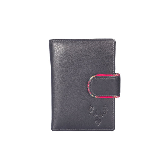 Braemar Tall Leather Tab Wallet - Black