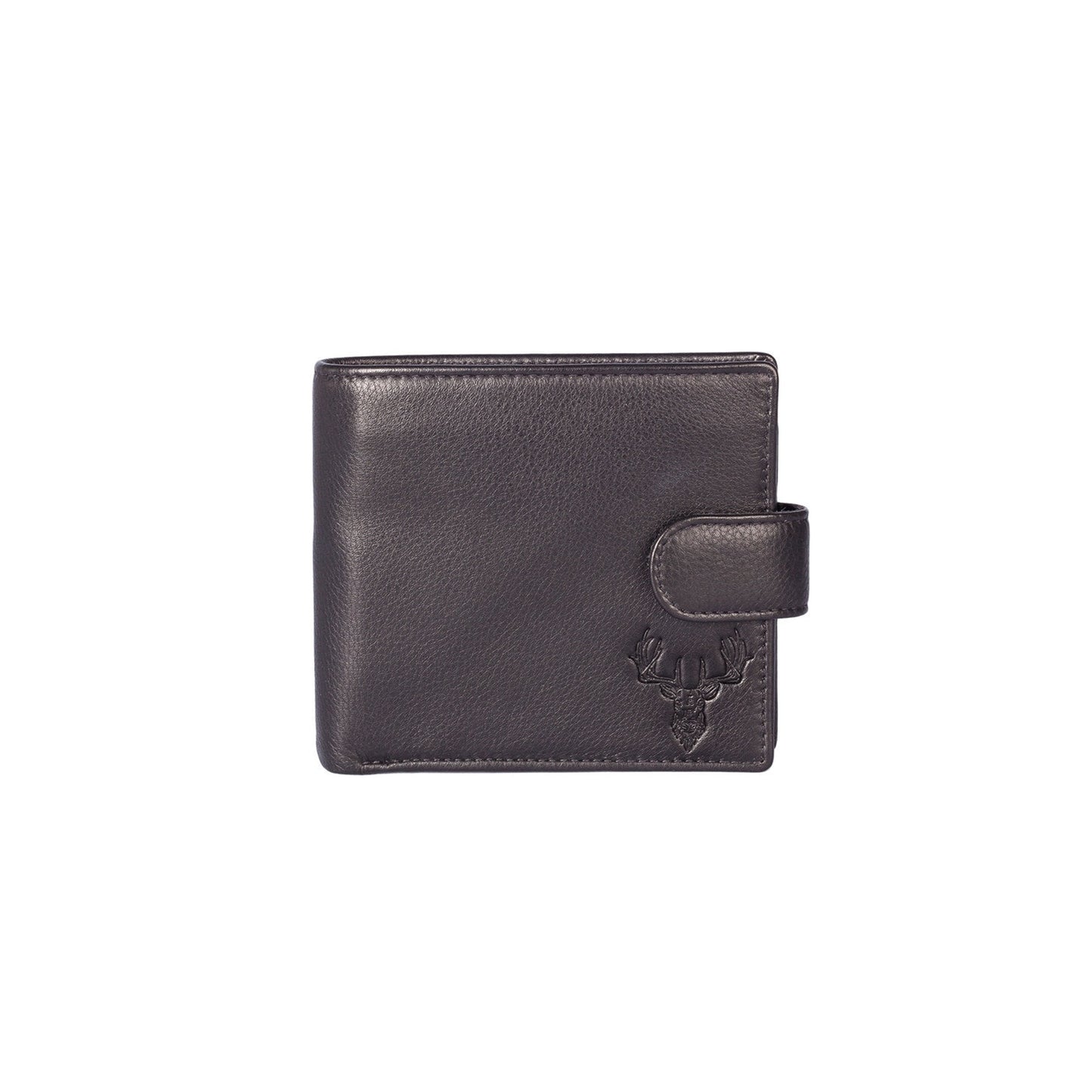 Men's Braemar Leather Tab Wallet with Coin Pocket - Black