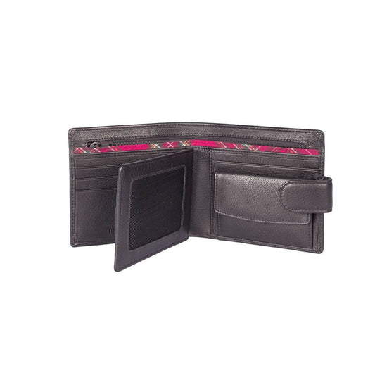 Men's Braemar Leather Tab Wallet with Coin Pocket - Black