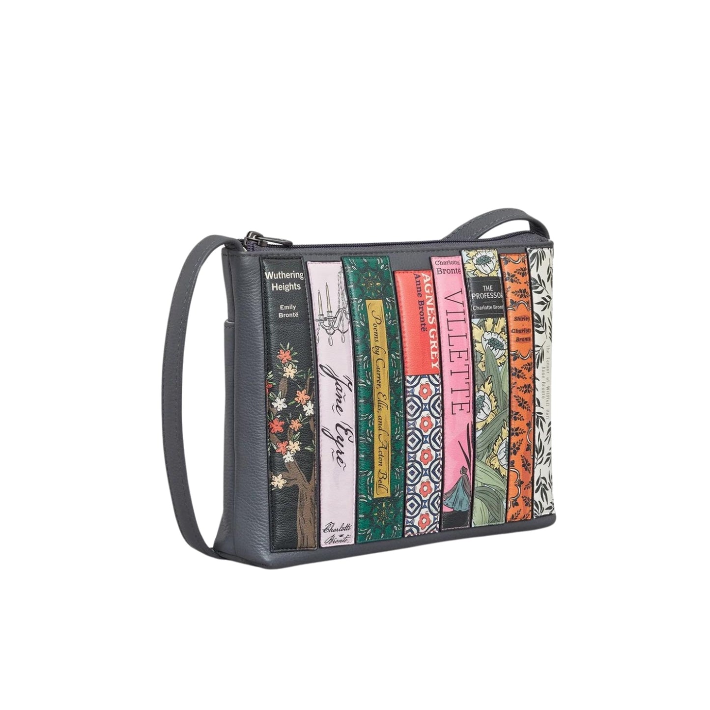 Bronte Bookworm Leather Crossbody Bag - Grey